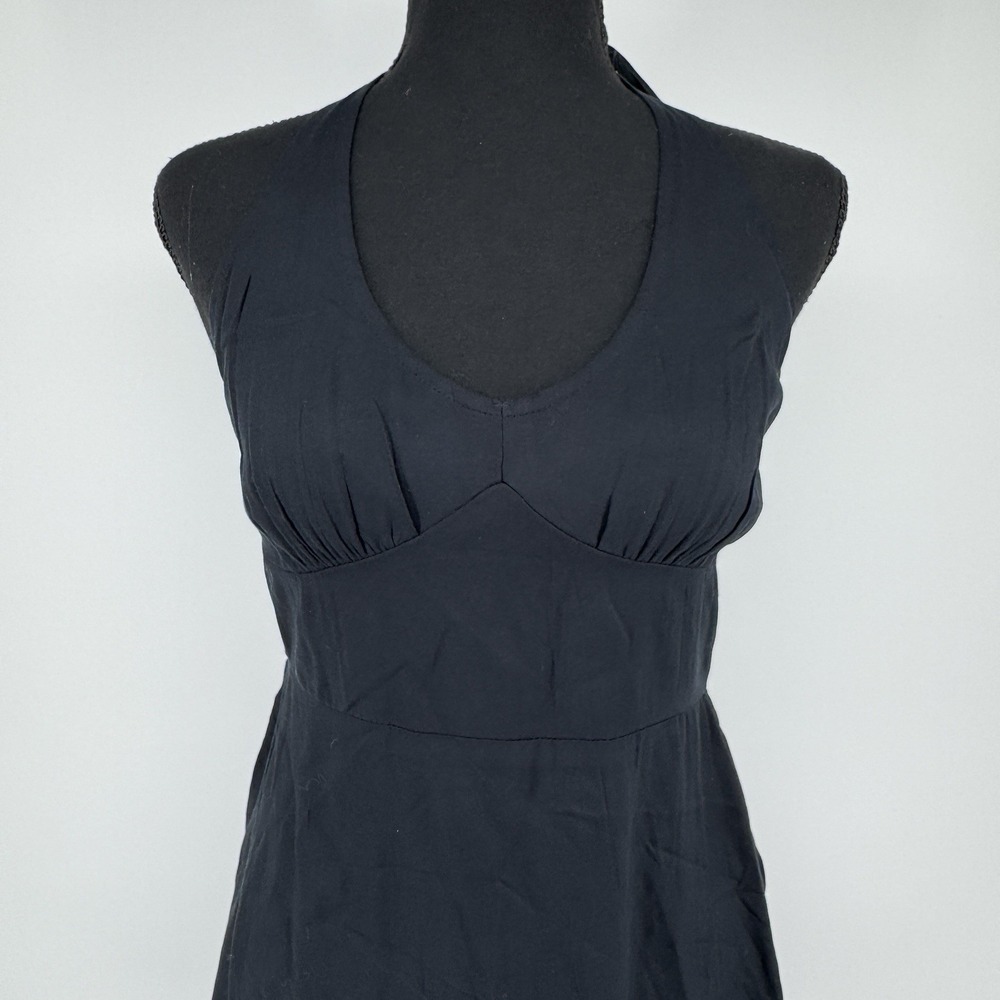 Hollister Black Halter Mini Dress Medium Smocked‎ Back Fit & Flare Y2K Coquette